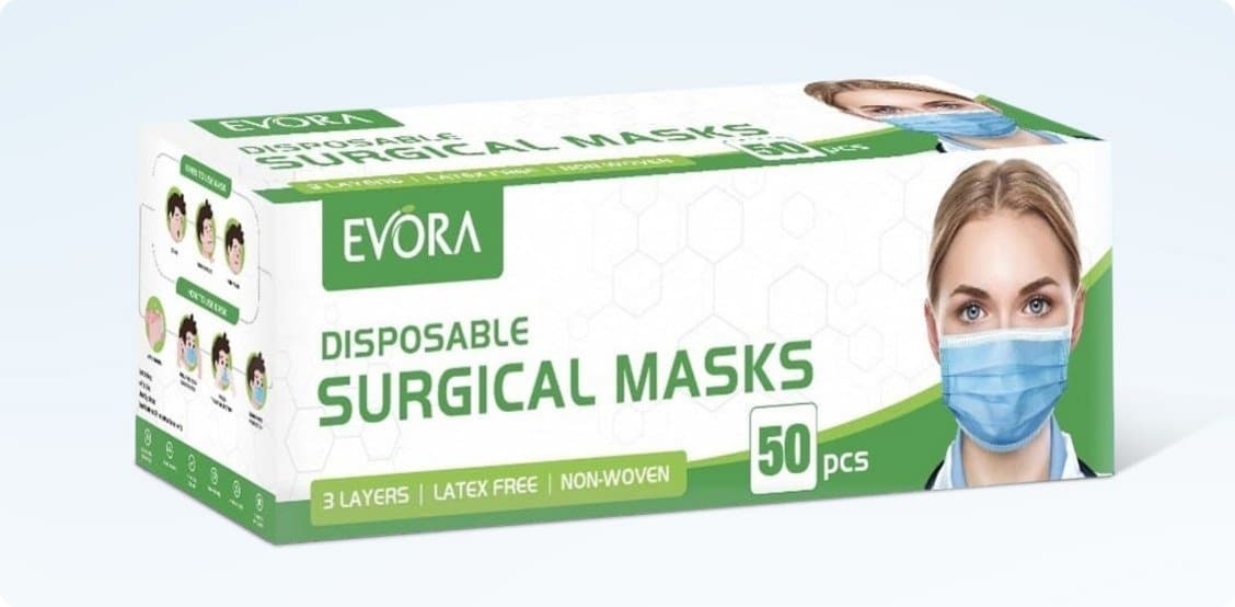 Evora disposable surgical masks