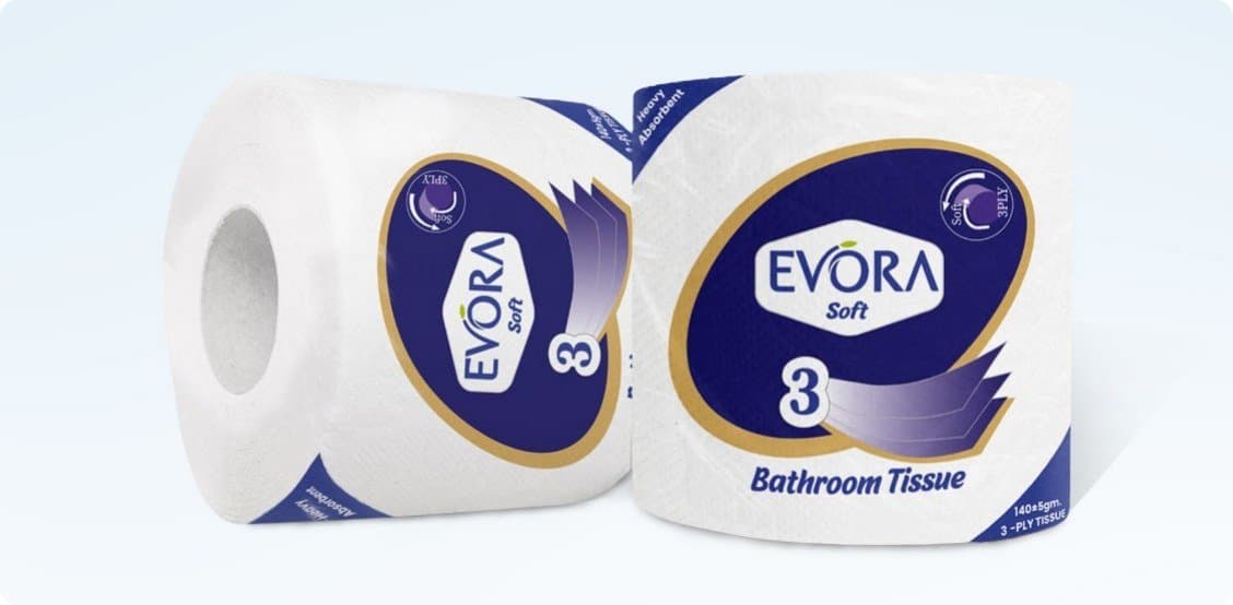 Evora soft bathroom tissue rolls
