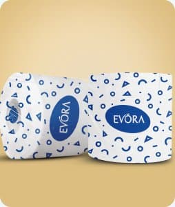 Evora printed bathroom tissue rolls
