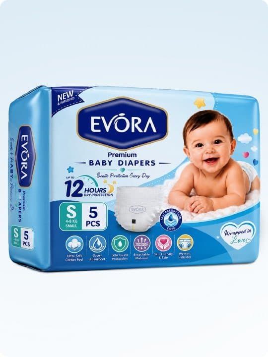 Evora Premium Baby Diapers small pack 5 pcs